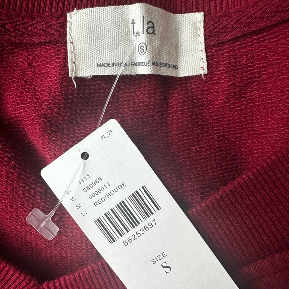 T.La Anthropologie V-Neck Sleeveless Sweatshirt NWT - Picture 9 of 13